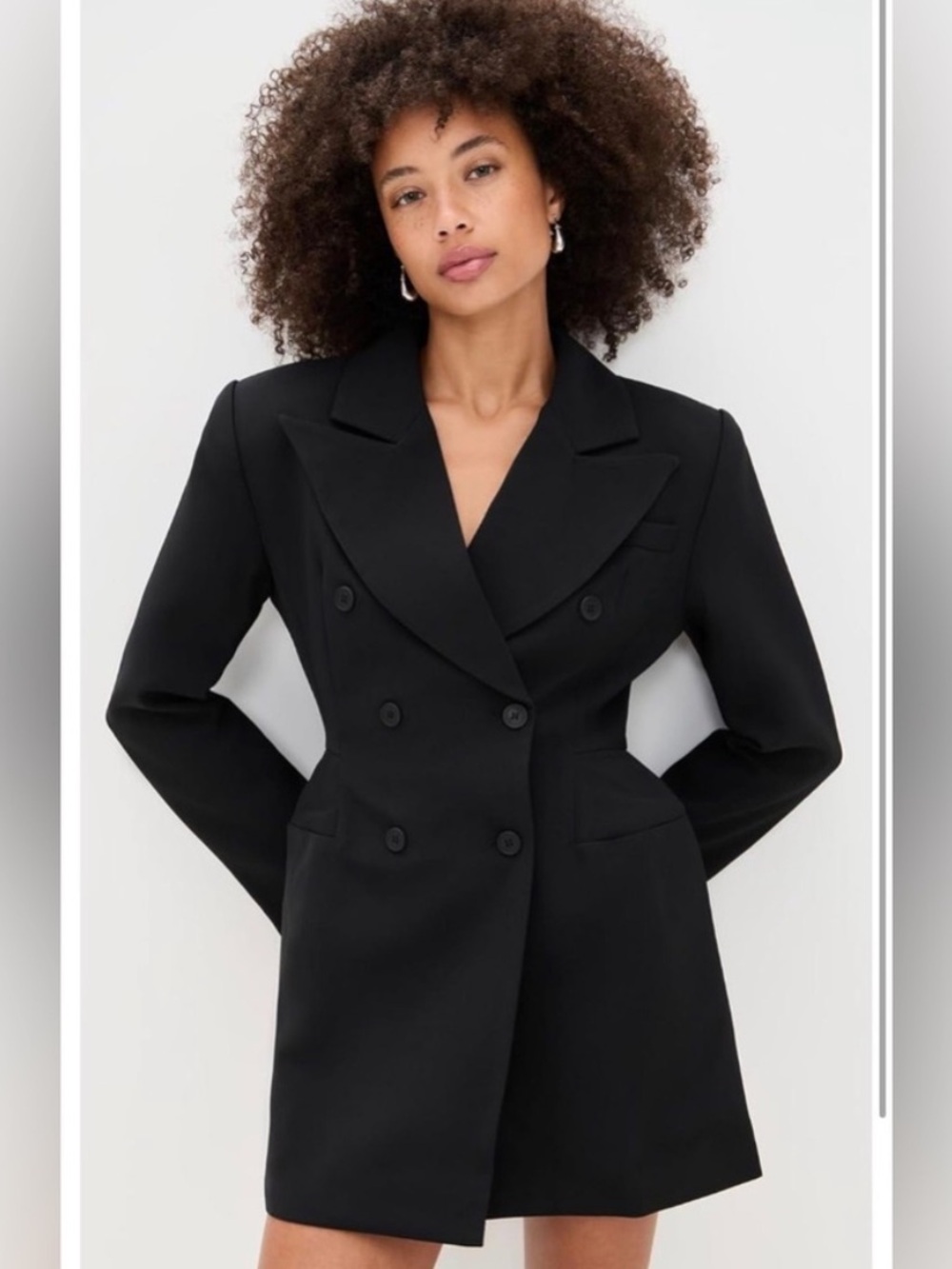 Maje Black Double-Breasted Blazer Dress